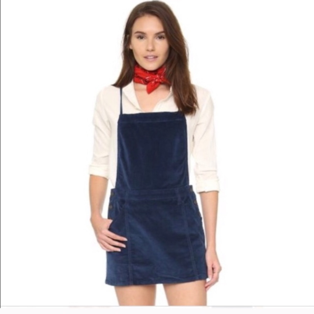 Free people blue overall corduroy dress